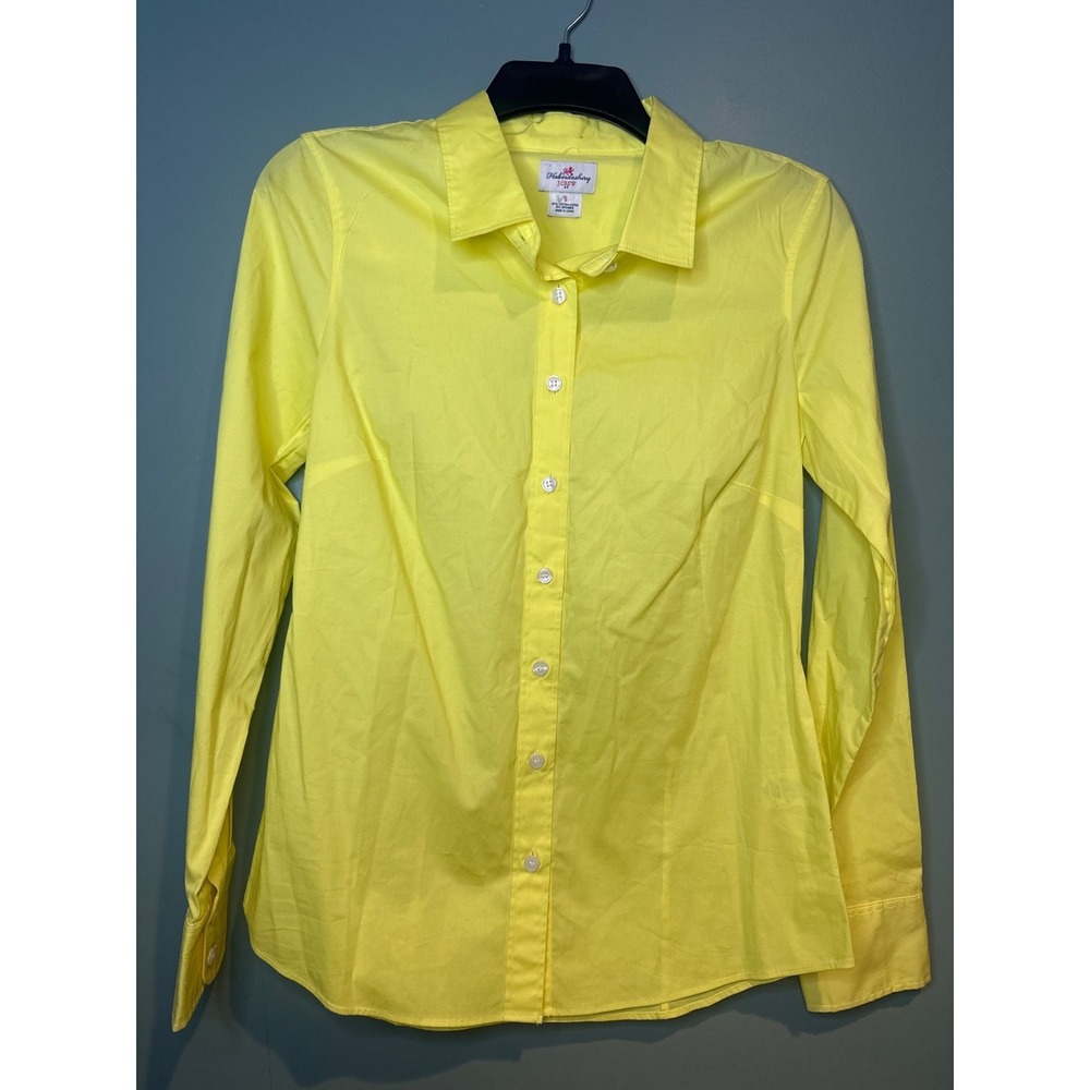 J.Crew Haberdashery Yellow Button Down Blouse Women's Size Small Cotton Preppy